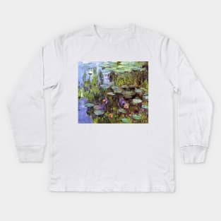 Sea Roses by Claude Monet Kids Long Sleeve T-Shirt